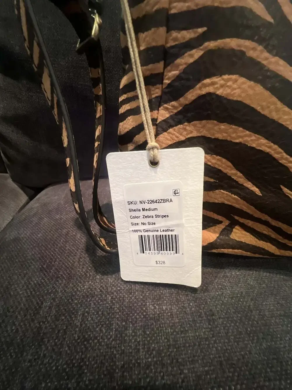 Hobo Sheila Medium Leather Handbag in Zebra Stripes